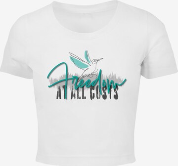 Maglietta 'Freedom At All Costs' di Merchcode in bianco: frontale