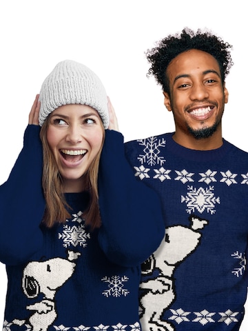 Snoopy & Die Peanuts Pullover 'Weihnachtspullover'‌‌‌‌‌‌‌‌‌ in Blau: Vorderseite