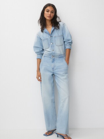 Pull&Bear Jumpsuit in Blauw: voorkant