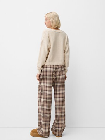 Loosefit Pantalon à pince Bershka en marron