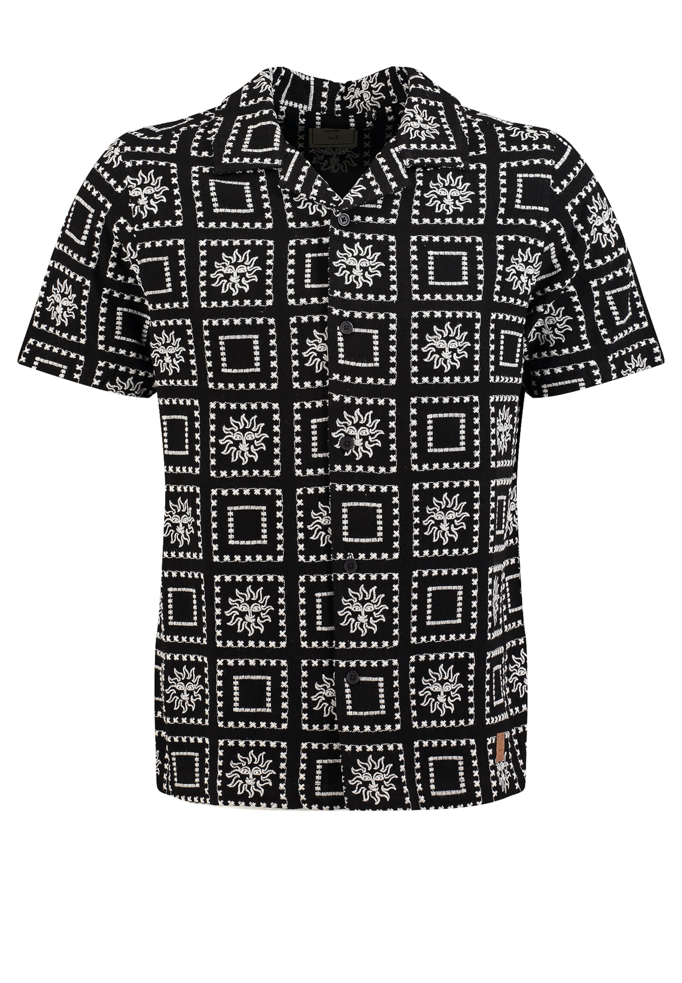 Key Largo Comfort fit Button Up Shirt 'KLSUN' in Black: front