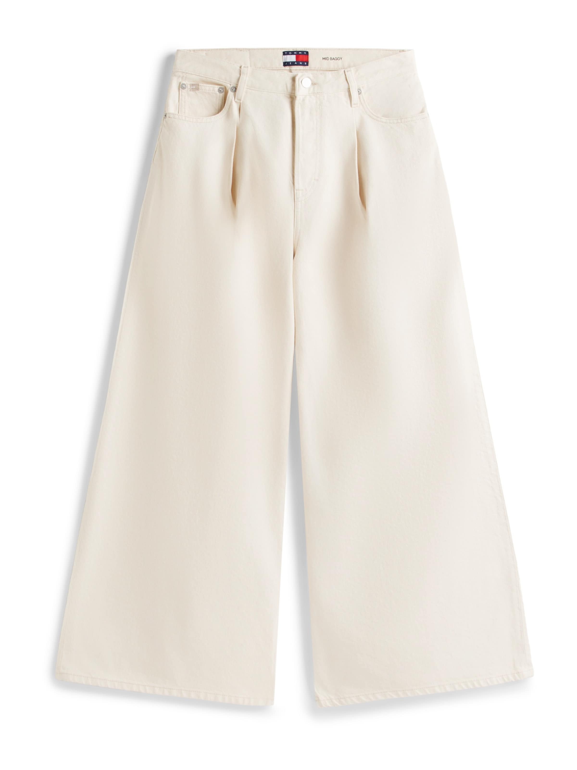 Tommy Jeans - Folgado Calças de ganga de pregas em branco: frente