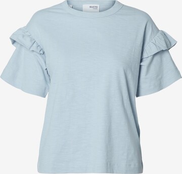 T-shirt 'Rylie' SELECTED FEMME en bleu : devant