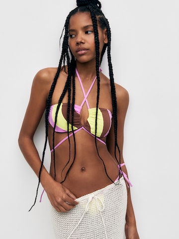 Pull&Bear Bandeau Góra bikini w kolorze różowy: przód