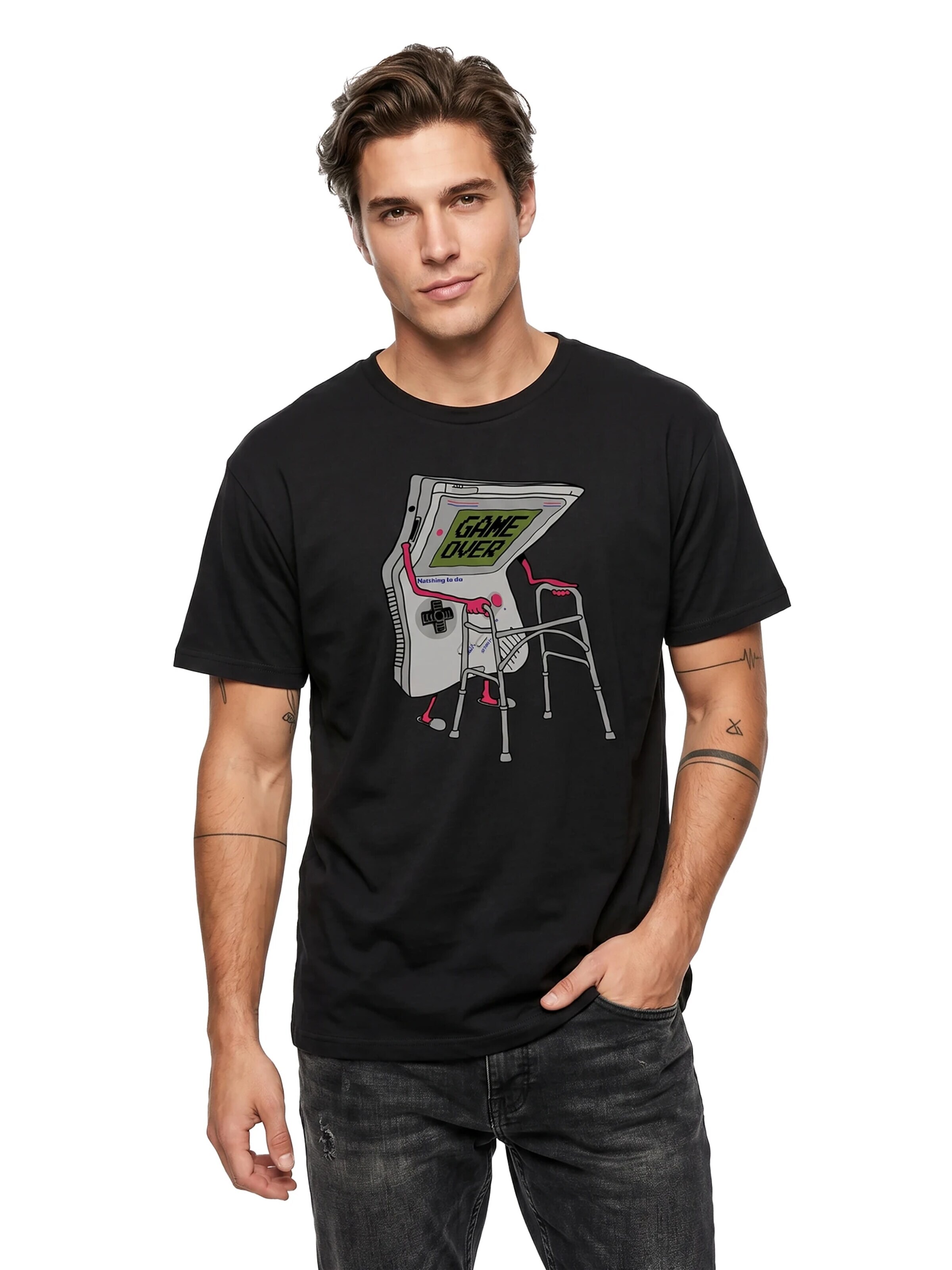 MAKAYA Shirt 'Nothing to do'‌‌‌‌‌‌‌‌‌ in Schwarz