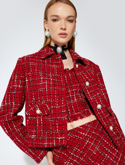 Koton Blazer in rot / schwarz / weiß, Produktansicht