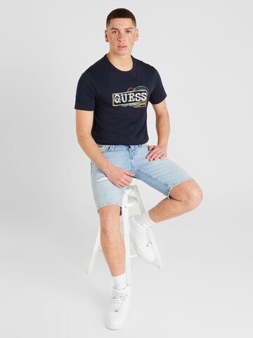 GUESS - Camiseta en azul