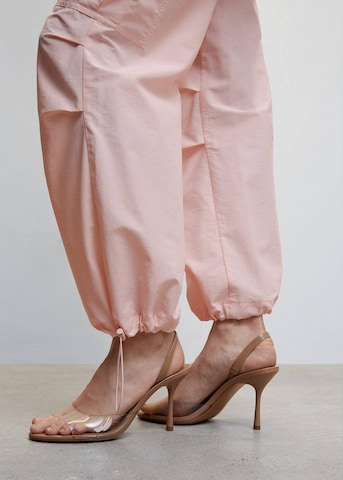 MANGO Широка кройка Карго панталон 'Joanne' в розово