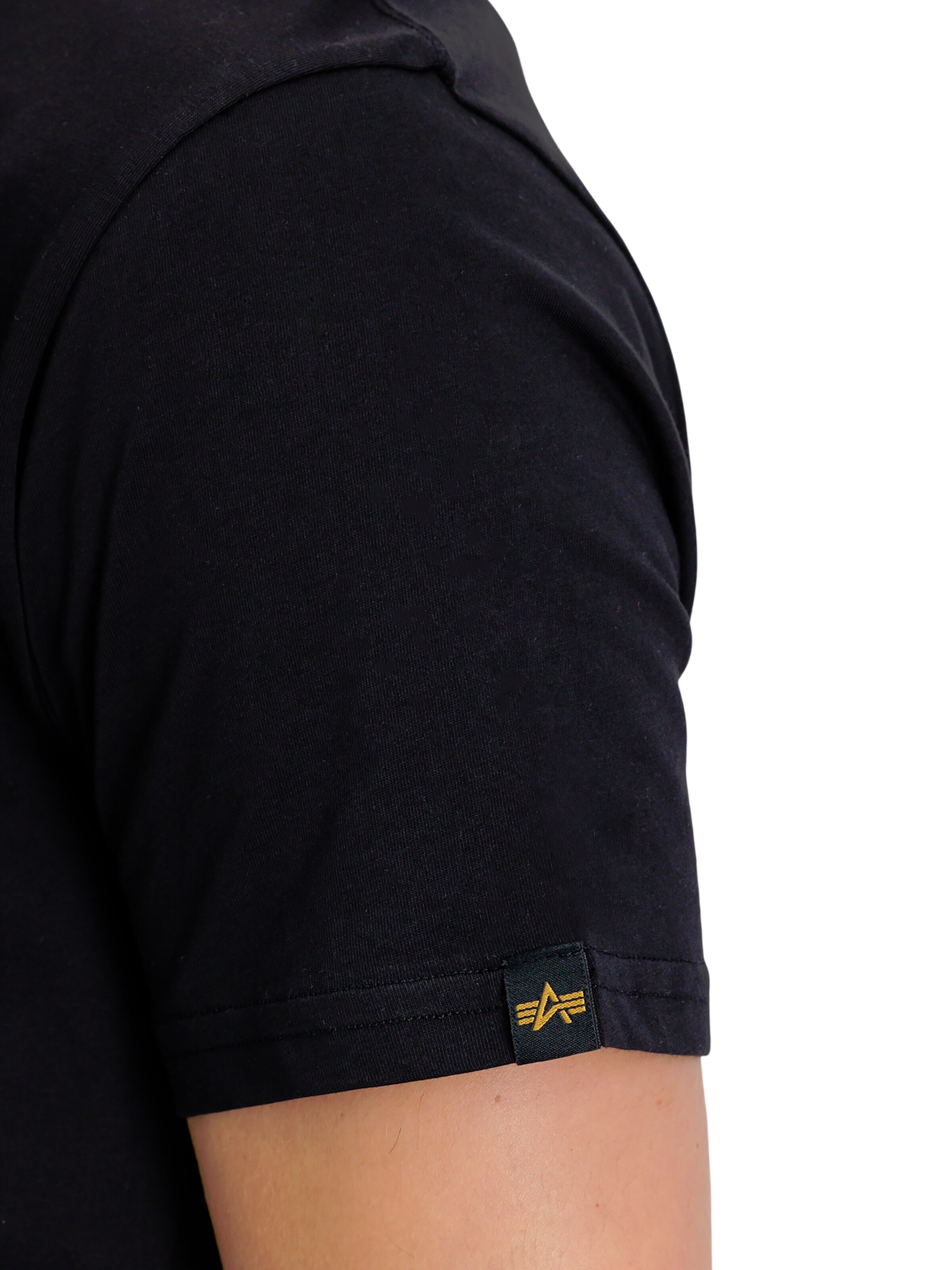 ALPHA INDUSTRIES Shirt 'Alpha Wording'‌‌‌‌‌‌‌ in Schwarz