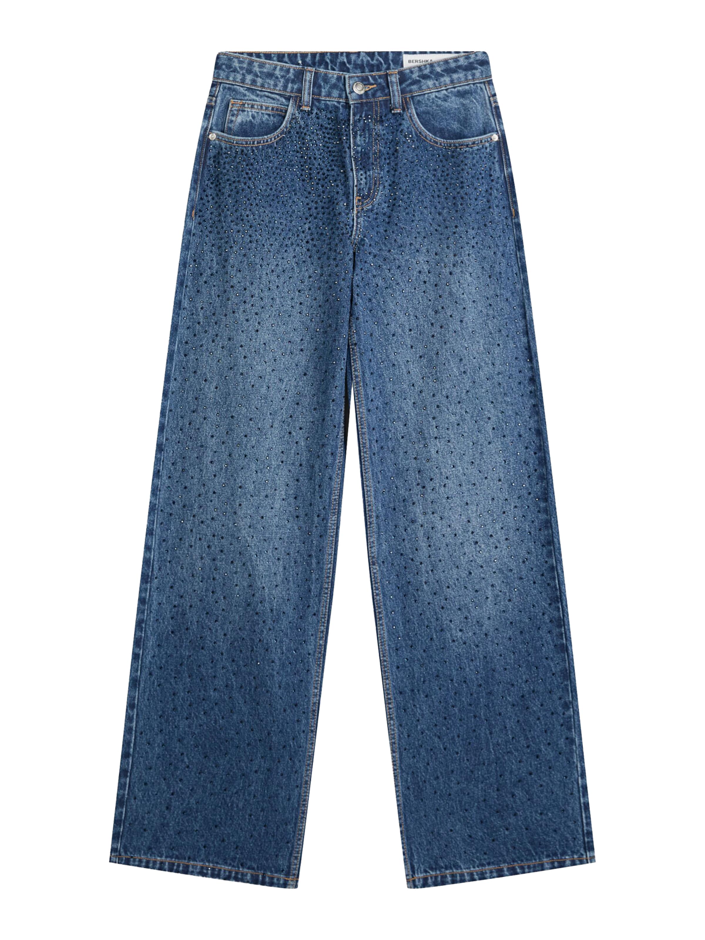 Wide leg Jeans di Bershka in blu: frontale