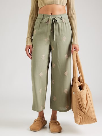 Hailys Wide Leg Laskoshousut 'Ci44ne' värissä vihreä: etupuoli