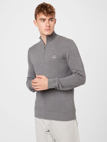 GANT Regular fit Pulóver - szürke: elől