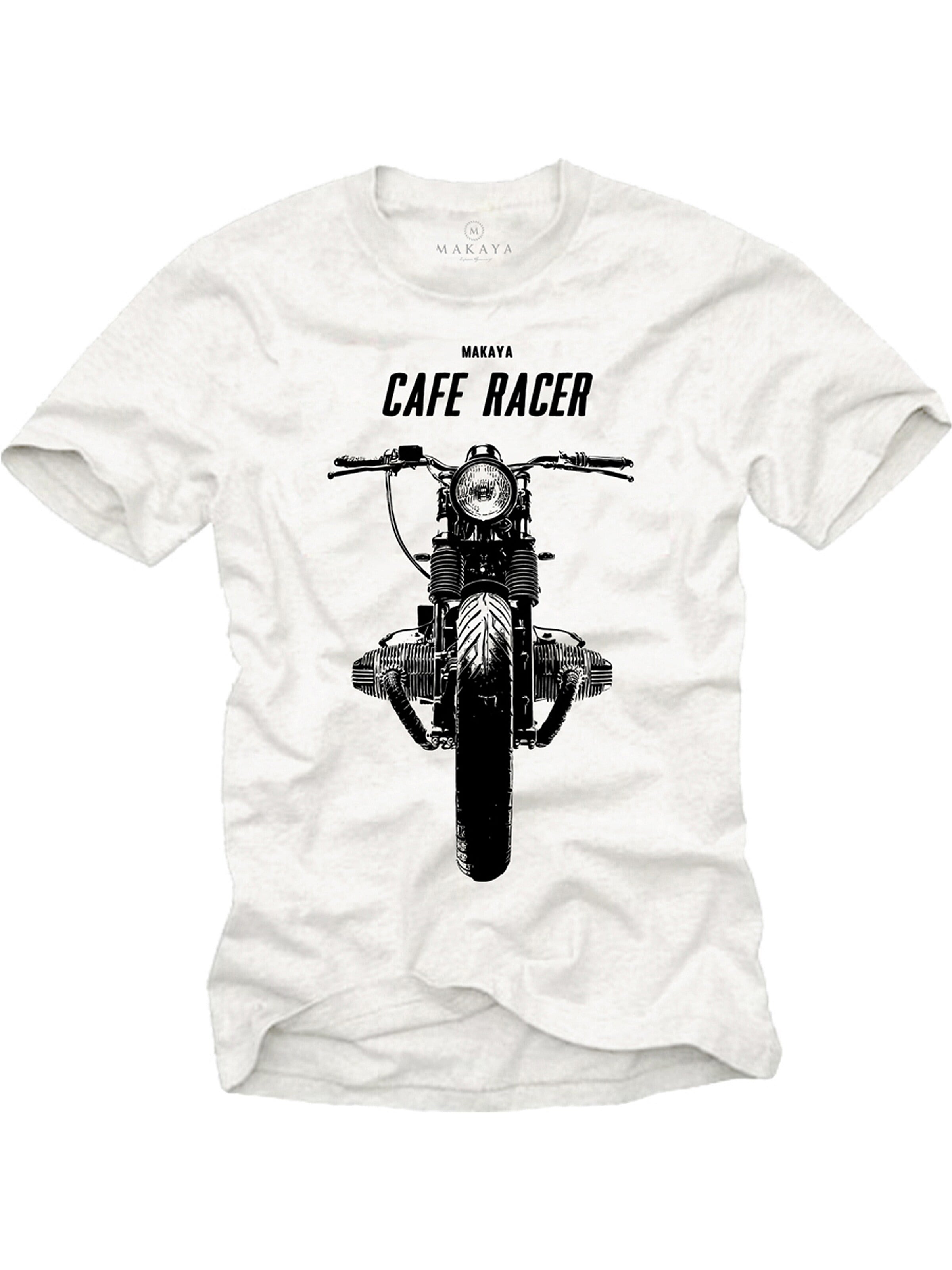 MAKAYA Shirt 'Cafe Racer' in White: front
