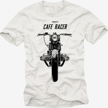 MAKAYA Shirt 'Cafe Racer' in White: front