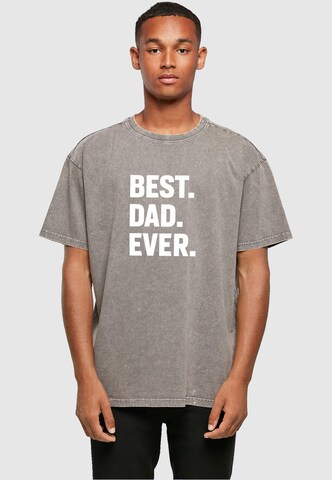 Merchcode T-Shirt 'Fathers Day - Best Dad Ever' in Grau: Vorderseite