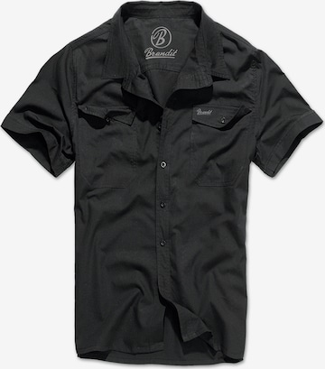 Brandit Button Up Shirt 'Roadstar' in Black: front