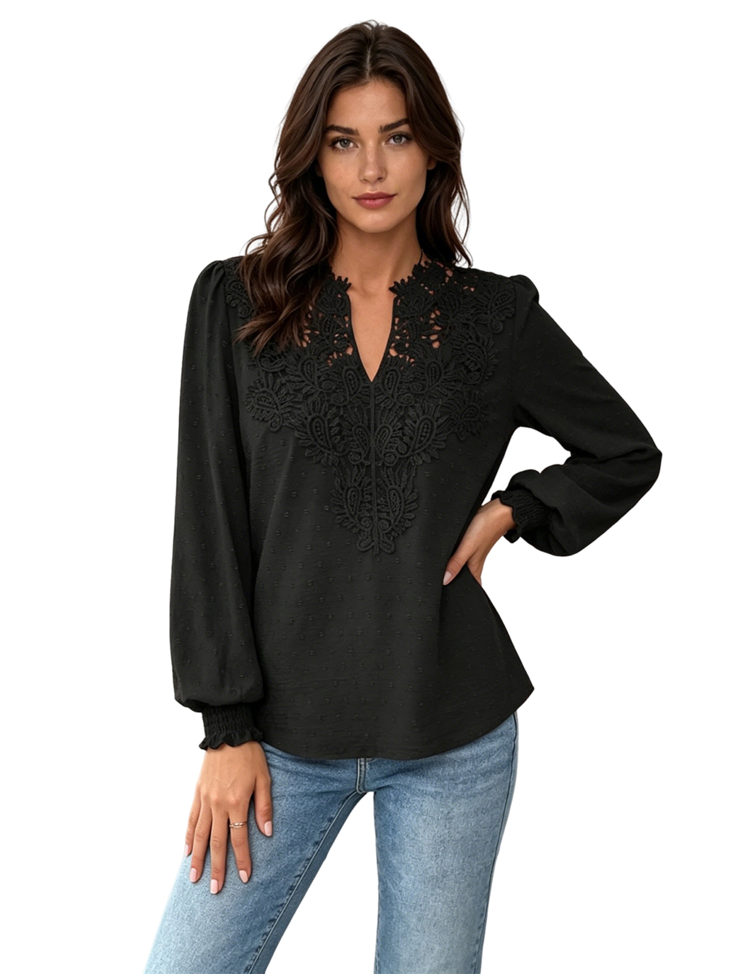 KoJooin Bluse‌ in Schwarz: Vorderseite