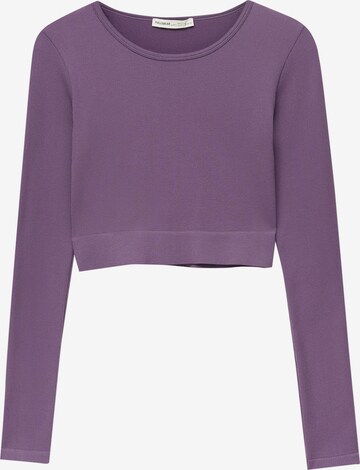 T-shirt Pull&Bear en violet : devant