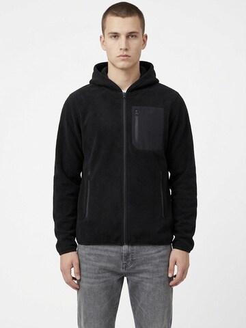 A Question Of (AQO) Overgangsjakke 'David Micro Fleece Hoodie' i sort: forside