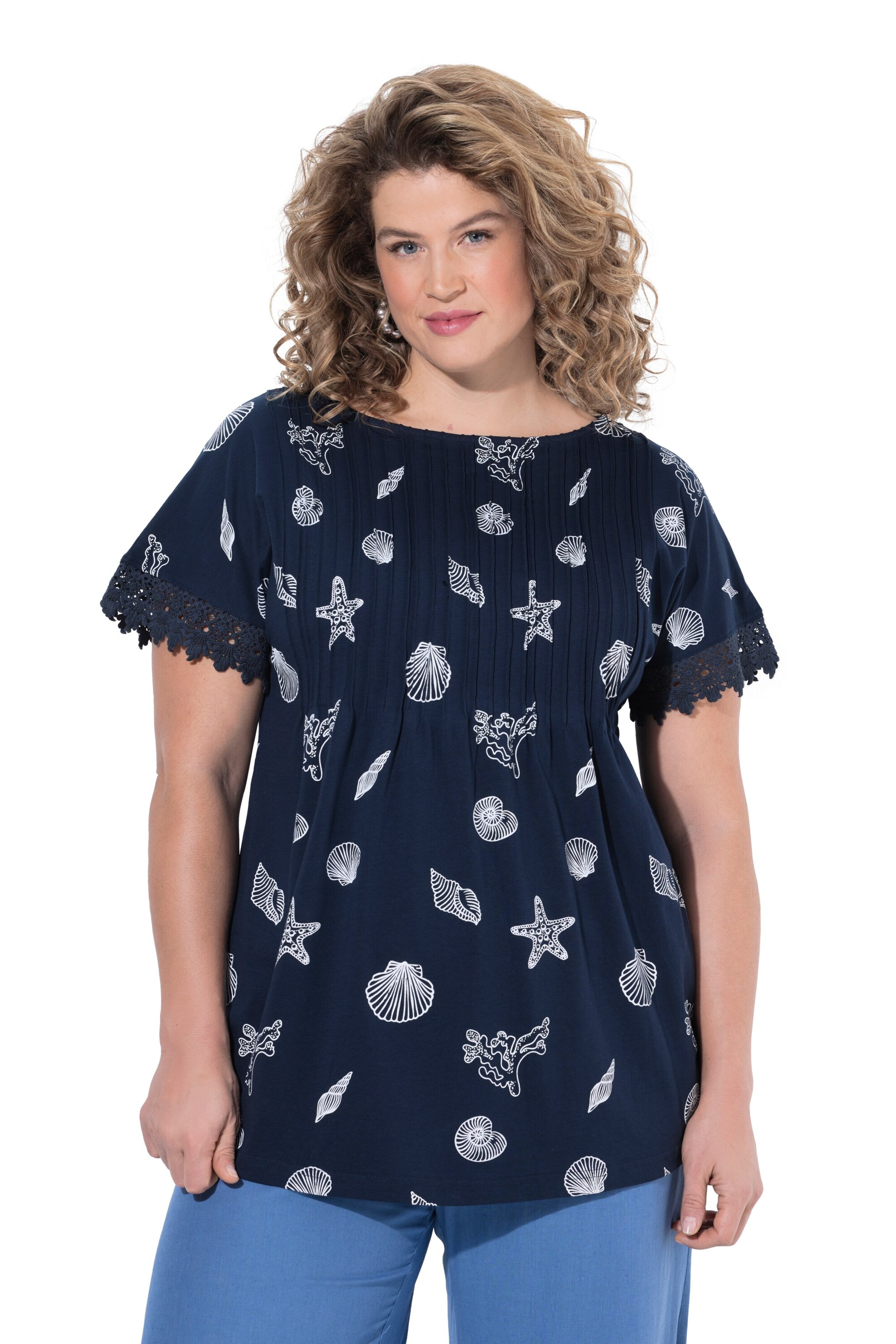 Ulla Popken Shirt in Blauw: voorkant