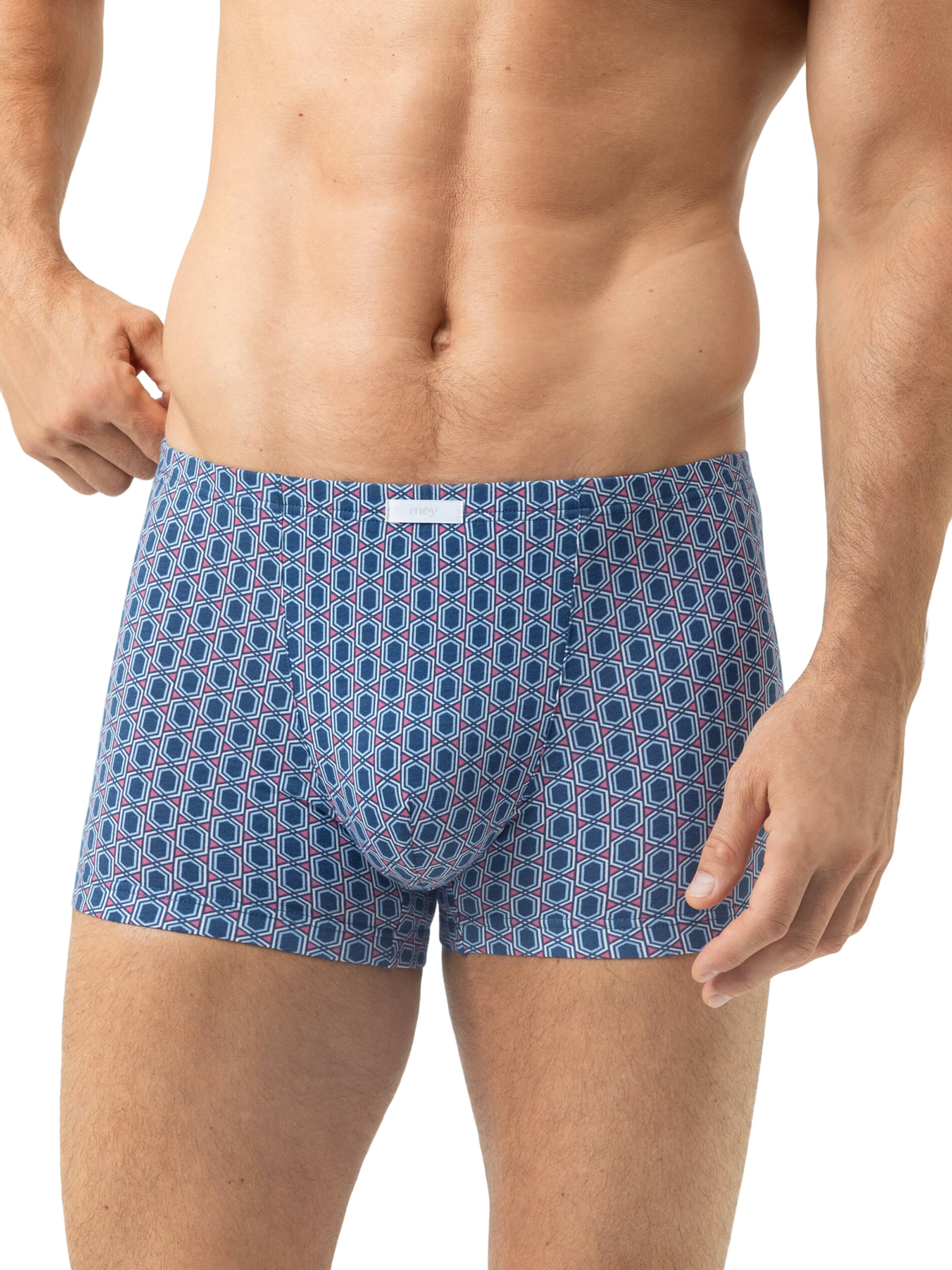 Boxers 'Straight Geo' Mey en bleu : devant