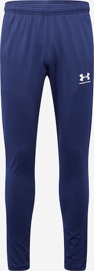 UNDER ARMOUR Pantalon de sport 'Challenger' en bleu foncé / blanc, Vue avec produit