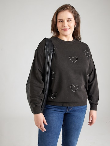ONLY Carmakoma Sweatshirt 'CARINDA' in Black: front