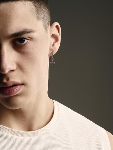 REYTEL - Pendientes 'HARD BLACK STONES' en plata