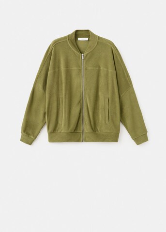 MANGO Knit Cardigan 'terry' in Green