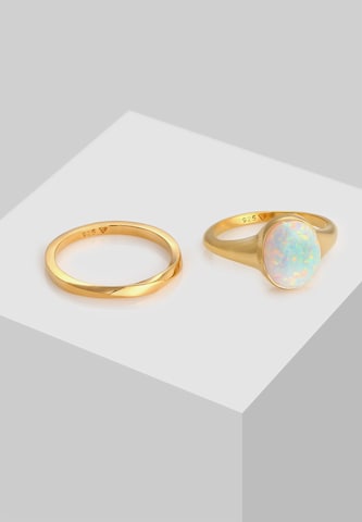 ELLI Ring Opal, Twisted in Gold