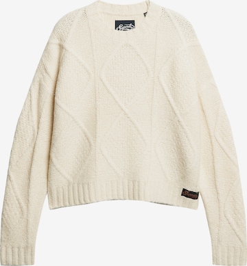 Superdry Sweter w kolorze biały: przód