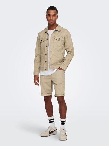Only & Sons Between-season jacket 'Coin Life' in Beige