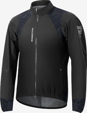 ROCKBROS Outdoorjacke 'Wasserdichte Fahrradjacke mit Reflexdetails' in Schwarz: Vorderseite