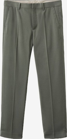 MANGO MAN Regular Pleat-Front Pants 'Savoir' in Green: front