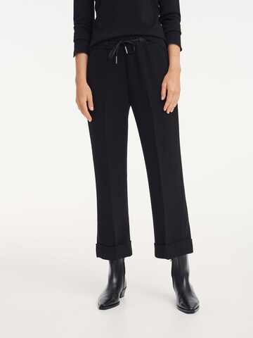 OPUS Loose fit Pleated Pants 'Memina' in Black: front