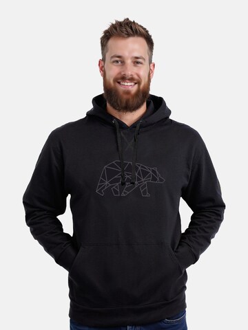 FORSBERG Sweatshirt 'Pettarson Hoodie mit Logo' in Black