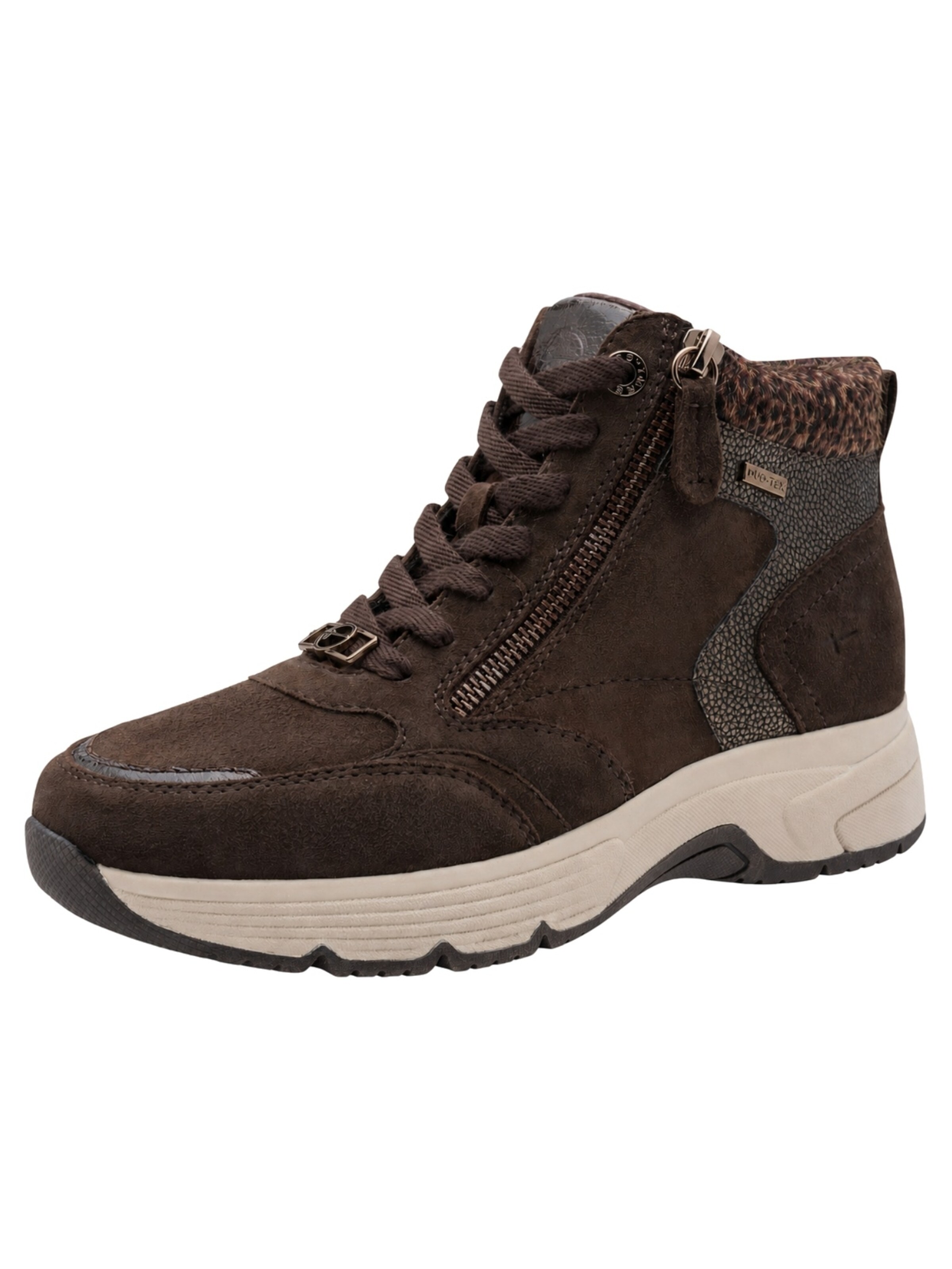 Baskets hautes Tamaris en marron : devant