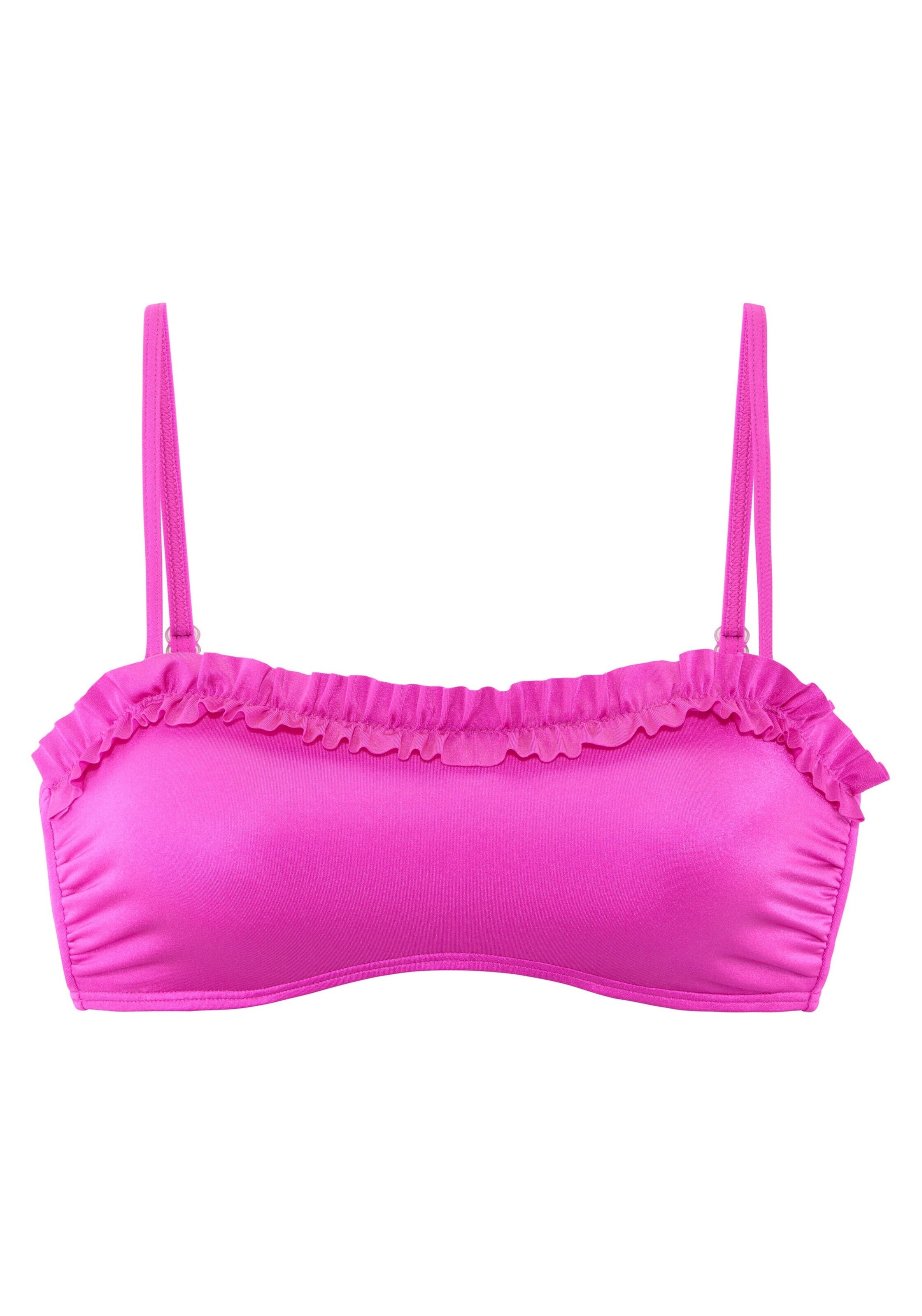 LASCANA Bandeau Bikinioverdel i pink: forside