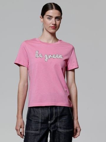 Maglietta 'Be green' di Watapparel in rosa: frontale