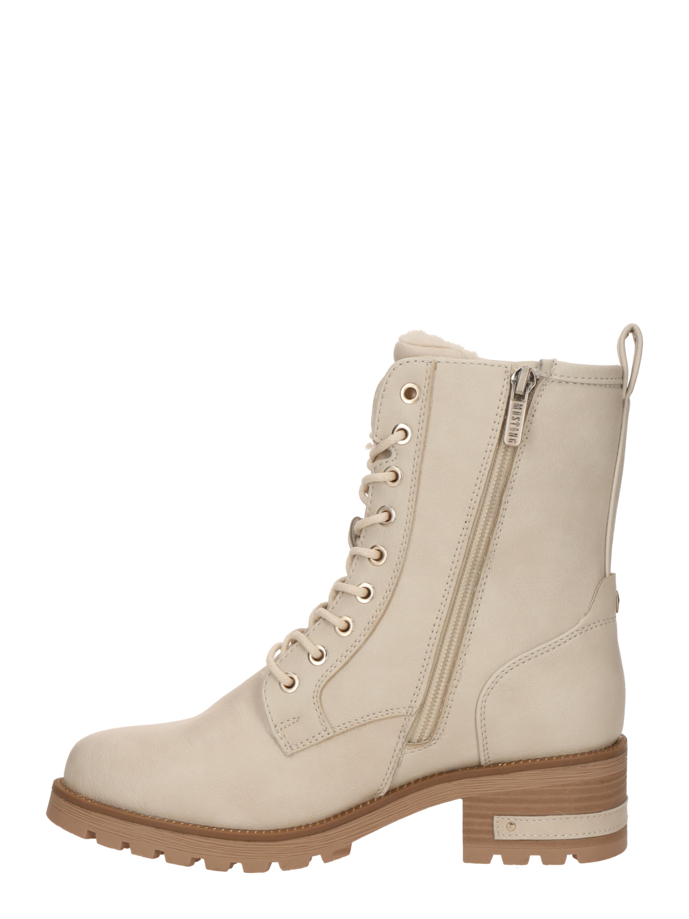 MUSTANG Lace-Up Ankle Boots 'Haukea' in Beige
