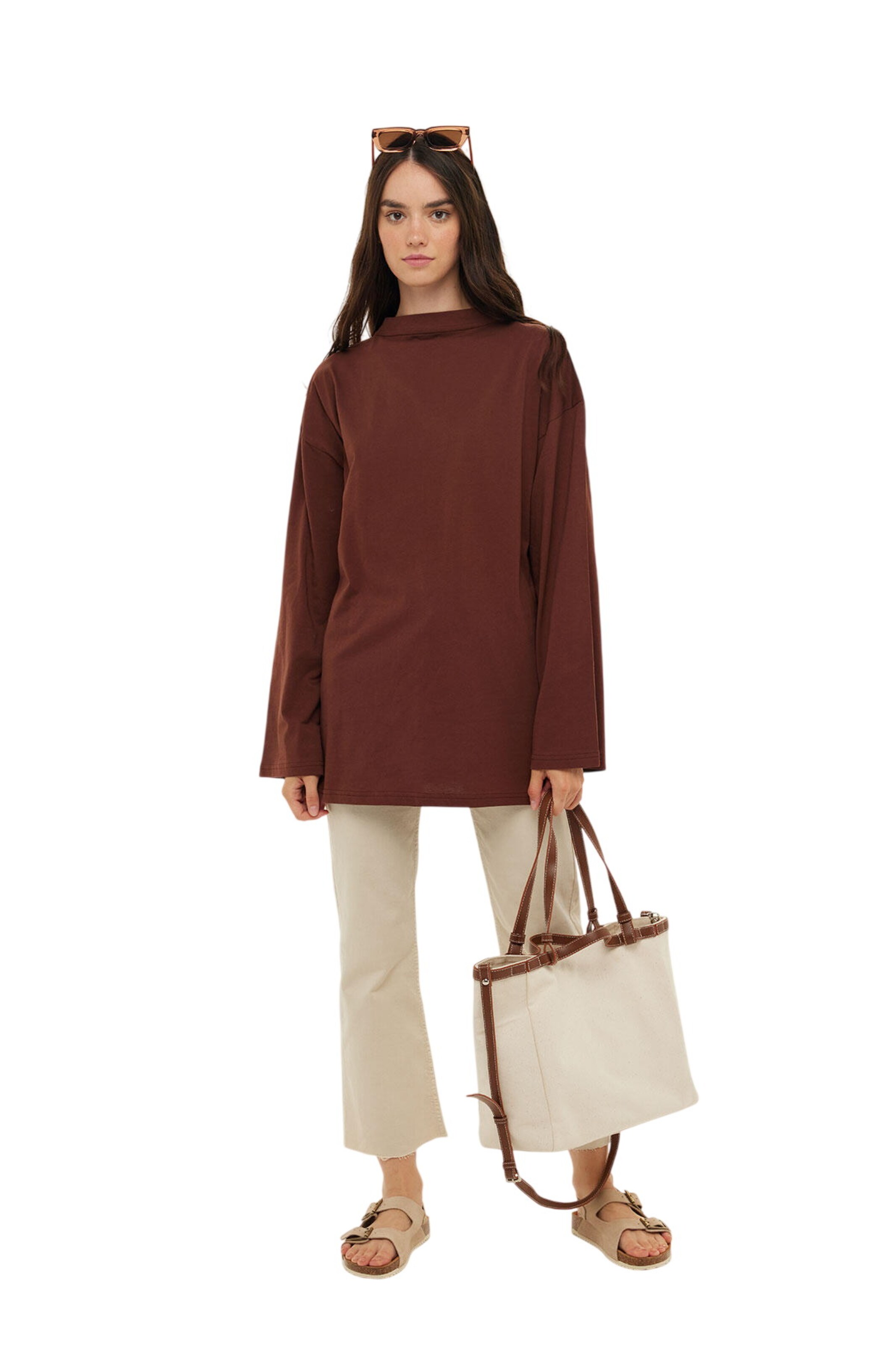 Sweat-shirt 'Manuka' MANUKA en marron : devant