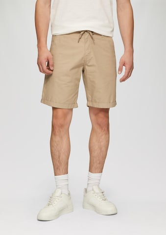 QS Regular Chino 'John' in Beige: voorkant