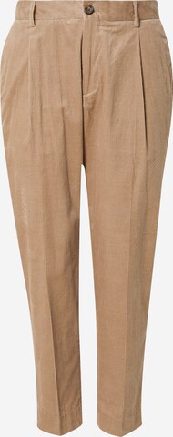 SCOTCH & SODA Slim fit Pleat-Front Pants 'Blake' in Brown: front