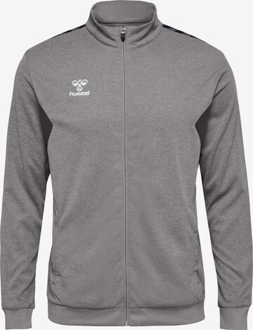 Hummel Athletic Zip-Up Hoodie in Grey: front