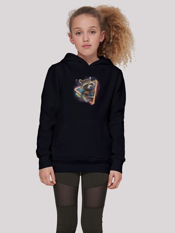 F4NT4STIC Sweatshirt 'Marvel Guardians of the Galaxy Neon Rocket' in Zwart: voorkant