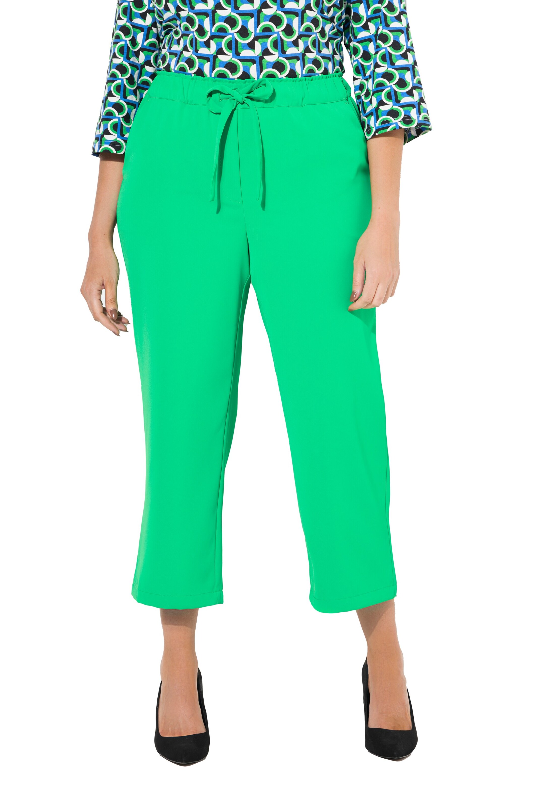 Ulla Popken Regular Hose in Grün: Vorderseite