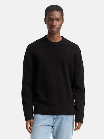 TOM TAILOR DENIM Sweater in Black: front