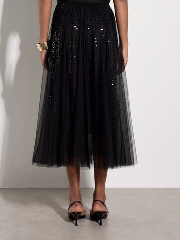 Apricot Sequin Tulle Midi Skirt ' Tüllrock ' in Schwarz