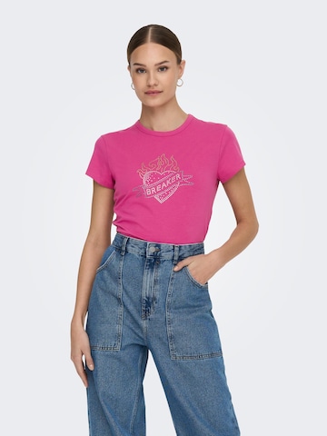 ONLY T-Shirt 'Clara' in Pink: predná strana