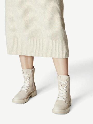 TAMARIS Lace-Up Ankle Boots in Beige: front